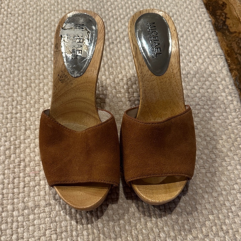 Michael Kors Tan Suede Mules